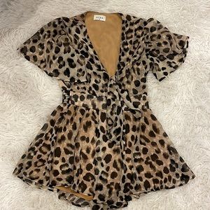 Final sale before donation: leopard print romper from red dress boutique